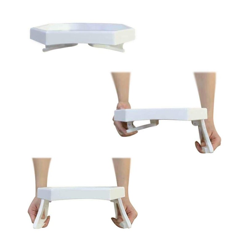 NHD Sofa Armrest Clip Table â€“ No-Slip Couch Tray for Drinks, Snacks, Remote â€“ Adjustable Armchair Table for Living Room, Bedroom, Dorm â€“ Fits Most Armrests (White) - Image 2